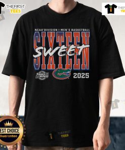 Alt Text: Premium Florida Gators 2025 NCAA Men's Basketball Tournament Sweet 16 T-shirt featuring team colors and logo.