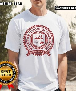 Premium Macgyver School Of Engineering T-Shirt featuring a creative design perfect for engineering enthusiasts.