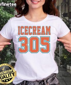 Premium Miami Ice Cream 305 Yard Line Ladies Tee featuring a stylish design perfect for summer outings and casual wear.