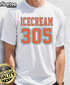 Alt Text: Premium Miami Ice Cream 305 Yard Line T-Shirt featuring vibrant graphics and a comfortable fit for fans and ice cream lovers.