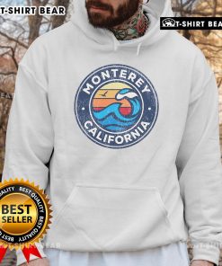 Premium Monterey California vintage nautical waves hoodie featuring a stylish design perfect for ocean lovers.