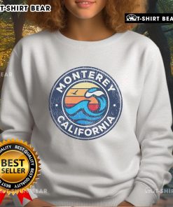 Premium Monterey California vintage nautical waves sweatshirt featuring ocean-inspired design and cozy fit.