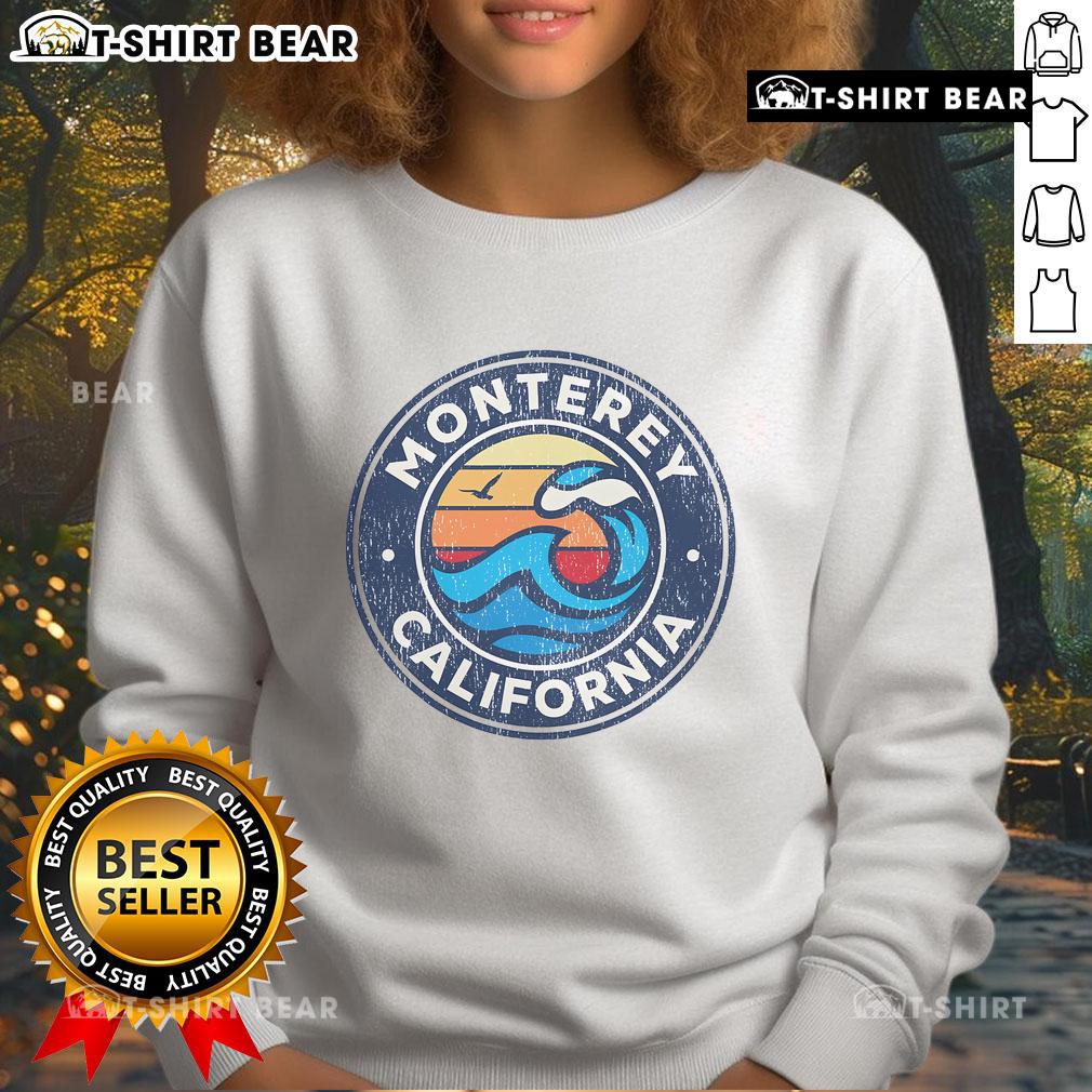 Premium Monterey California Ca Vintage Nautical Waves Sweatshirt Premium Monterey California vintage nautical waves sweatshirt featuring ocean-inspired design and cozy fit.