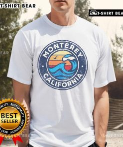 Premium Monterey California vintage nautical waves t-shirt featuring a classic design, perfect for ocean lovers.