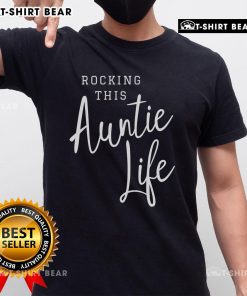 Alt Text: Premium Rocking This Auntie Life T-Shirt in soft cotton, perfect gift for proud aunts celebrating their role.