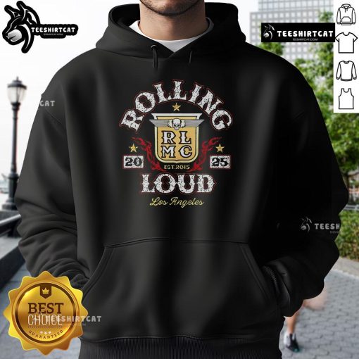 Premium Rolling Loud Los Angeles 2025 hoodie, established in 2015, featuring stylish graphics and vibrant colors.