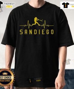 Premium San Diego Baseball Heartbeat T-Shirt featuring a stylish design perfect for baseball fans in San Diego.