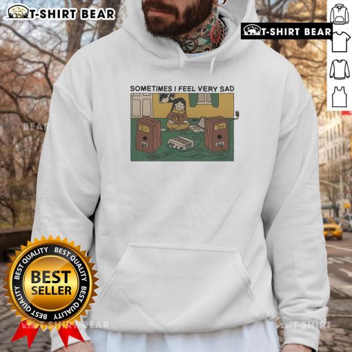 Premium Sometimes I Feel Very Sad Hoodie in dark gray, featuring a cozy design and inspirational message.