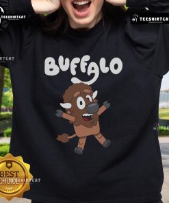 Premium The Buffaloey Cartoon Sweatshirt featuring a colorful buffalo graphic on a cozy fabric background.