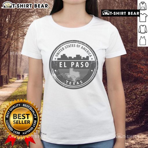 Premium United States of America El Paso Texas ladies tee in vibrant colors, perfect for casual wear and showing local pride.