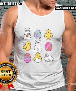 Pretty Easter Cuties Tank Top featuring vibrant colors and adorable bunny graphics, perfect for spring celebrations.