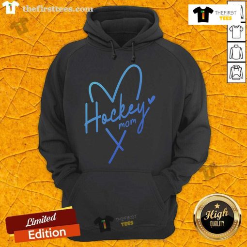Pretty Hockey Mom Heart Hoodie in vibrant colors, perfect for supporting your child's hockey games in style.
