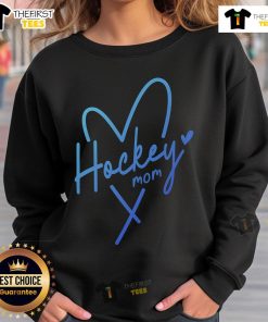 Pretty Hockey Mom Heart Sweatshirt in cozy fabric, perfect for showing support at games and staying stylish.