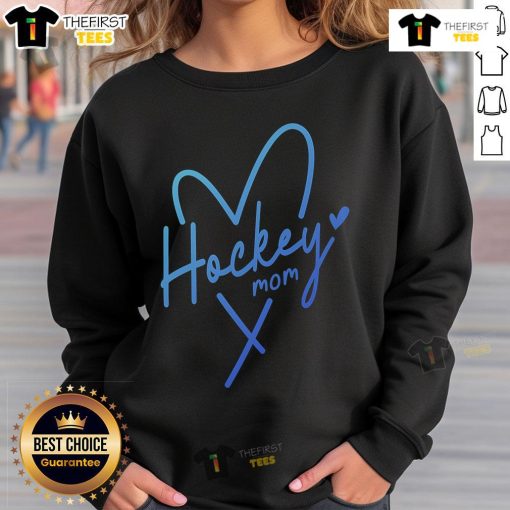 Pretty Hockey Mom Heart Sweatshirt in cozy fabric, perfect for showing support at games and staying stylish.
