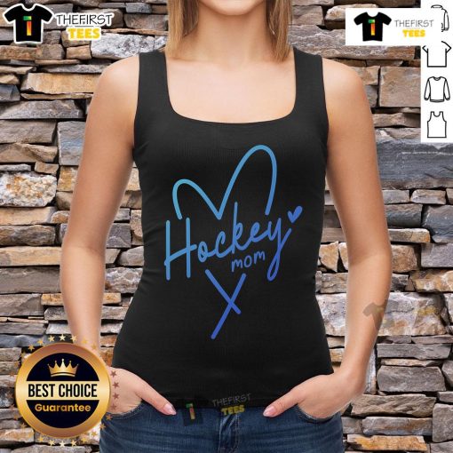 Pretty hockey mom heart tank top featuring a stylish design, perfect for showing support at the rink.