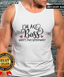 Alt Text: Pretty I'm A Boss What's Your Superpower tank top in vibrant design, perfect for confident womens casual wear.