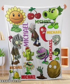 Pretty Plants Vs Zombies Characters Blanket Fleece Customized Blanket