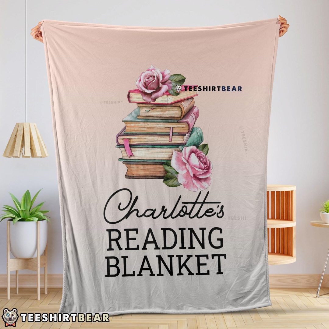 Pretty Vintage Book Reading Blanket Fleece Customized Blanket Pretty Vintage Book Reading Blanket Fleece Customized Blanket