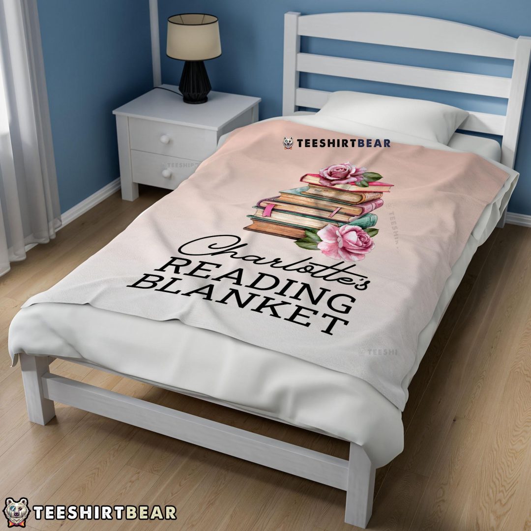 Pretty Vintage Book Reading Blanket Fleece Customized Blanket Pretty Vintage Book Reading Blanket Fleece Customized Blanket