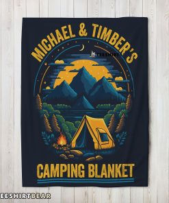 Pretty Vintage Camping Blanket Fleece Customized Blanket