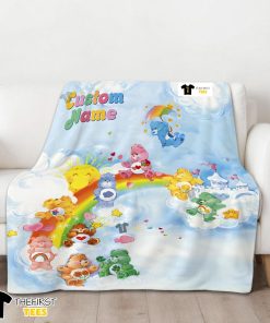 Rainbow Care Bears Character Sky Blanket Fleece Customized Blanket