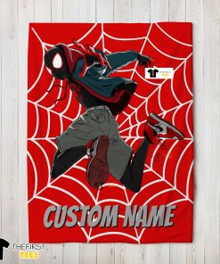 Spider Man Into The Spider Verse Miles Morales Blanket Fleece Customized Blanket