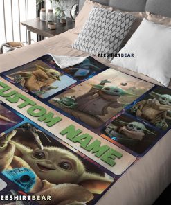 Star Wars Baby Yoda Collage Blanket Fleece Customized Blanket