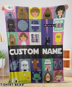 Star Wars Characters Cartoon Cute Customized Blanket