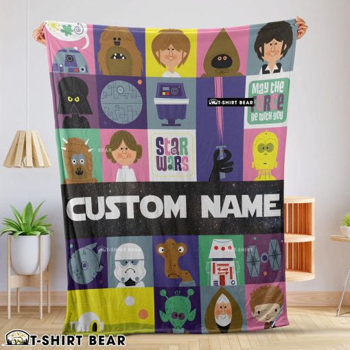 Star Wars Characters Cartoon Cute Customized Blanket