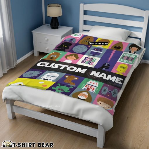 Star Wars Characters Cartoon Cute Customized Blanket