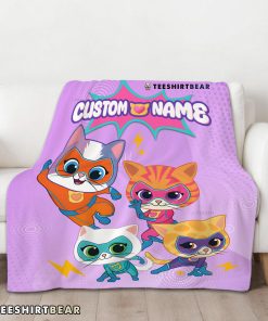 Super Kitties Assemble Feline Heroes In Action Blanket Fleece Customized Blanket