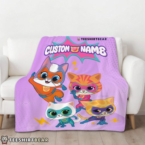 Super Kitties Assemble Feline Heroes In Action Blanket Fleece Customized Blanket
