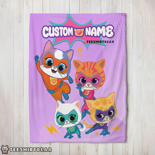 Super Kitties Assemble Feline Heroes In Action Blanket Fleece Customized Blanket