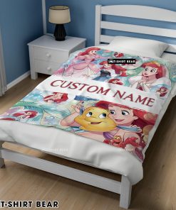 The Little Mermaid Blanket Ariel Princess Fleece Family Princess Customized Blanket