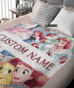 The Little Mermaid Blanket Ariel Princess Fleece Family Princess Customized Blanket