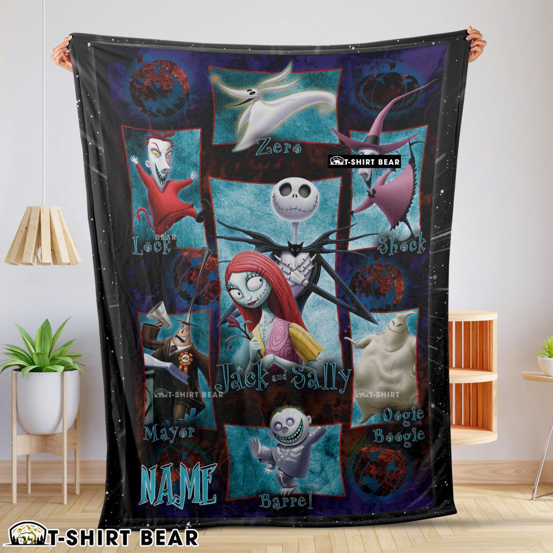 The Nightmare Before Christmas Jack Skellington Family Halloween Customized Blanket-mk-01 The Nightmare Before Christmas Jack Skellington Family Halloween Customized Blanket