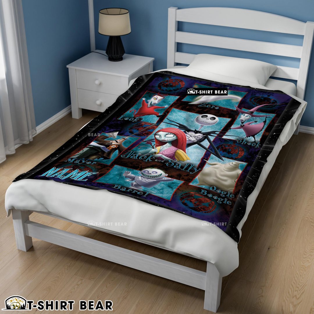 The Nightmare Before Christmas Jack Skellington Family Halloween Customized Blanket-mk-02 The Nightmare Before Christmas Jack Skellington Family Halloween Customized Blanket