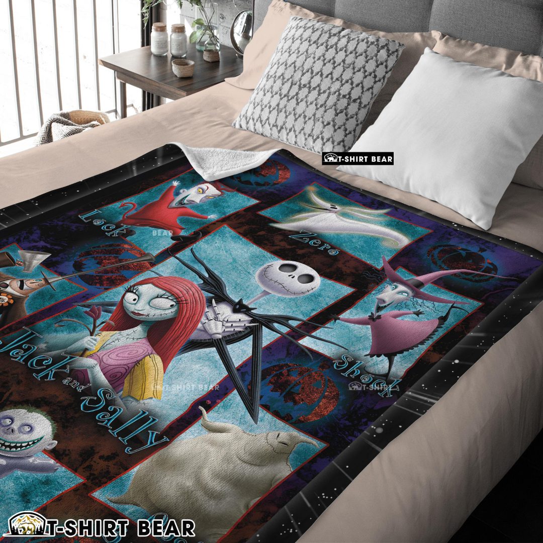 The Nightmare Before Christmas Jack Skellington Family Halloween Customized Blanket-mk-03 The Nightmare Before Christmas Jack Skellington Family Halloween Customized Blanket