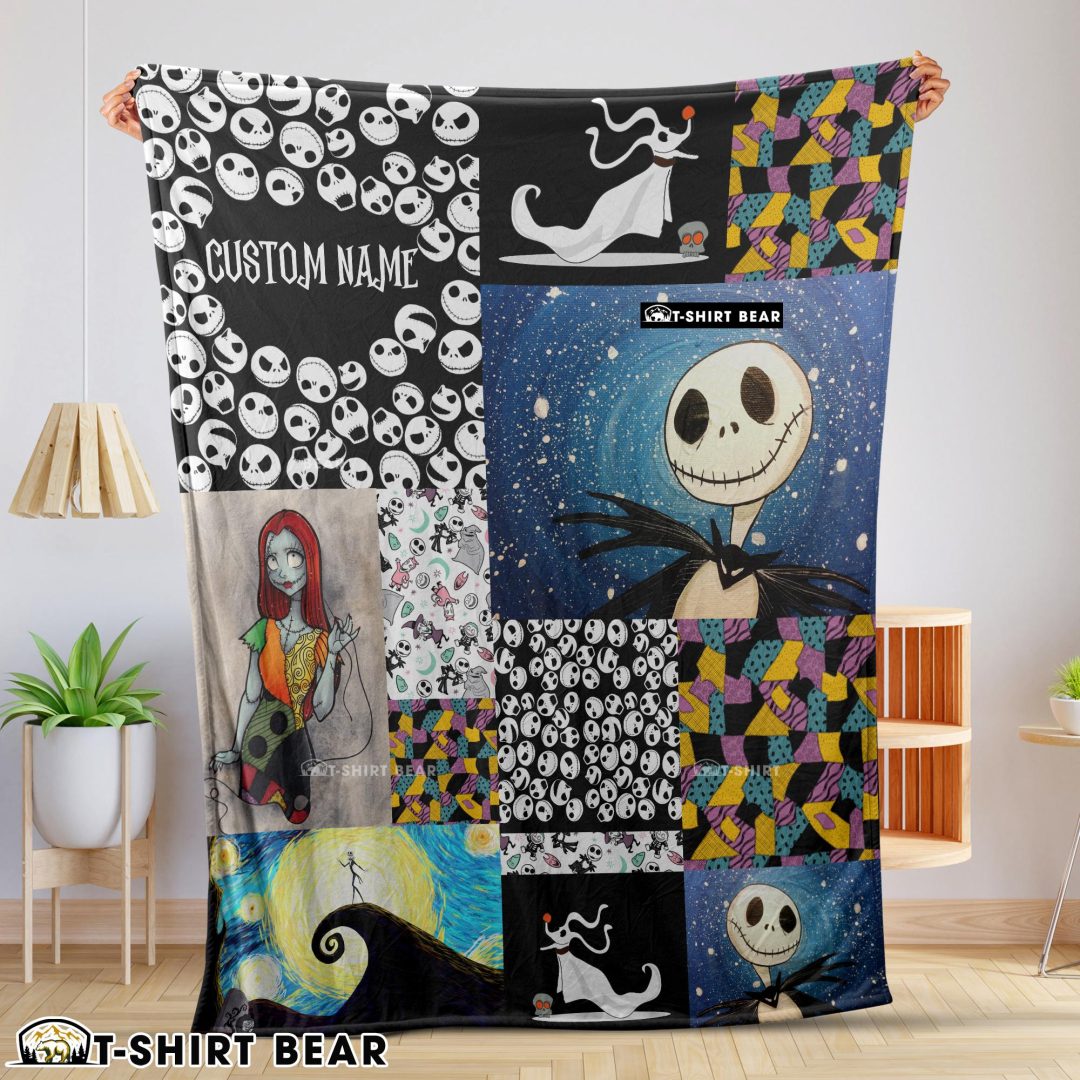 The Nightmare Before Christmas Jack Skellington Sally Zero Halloween Customized Blanket The Nightmare Before Christmas Jack Skellington Sally Zero Halloween Customized Blanket