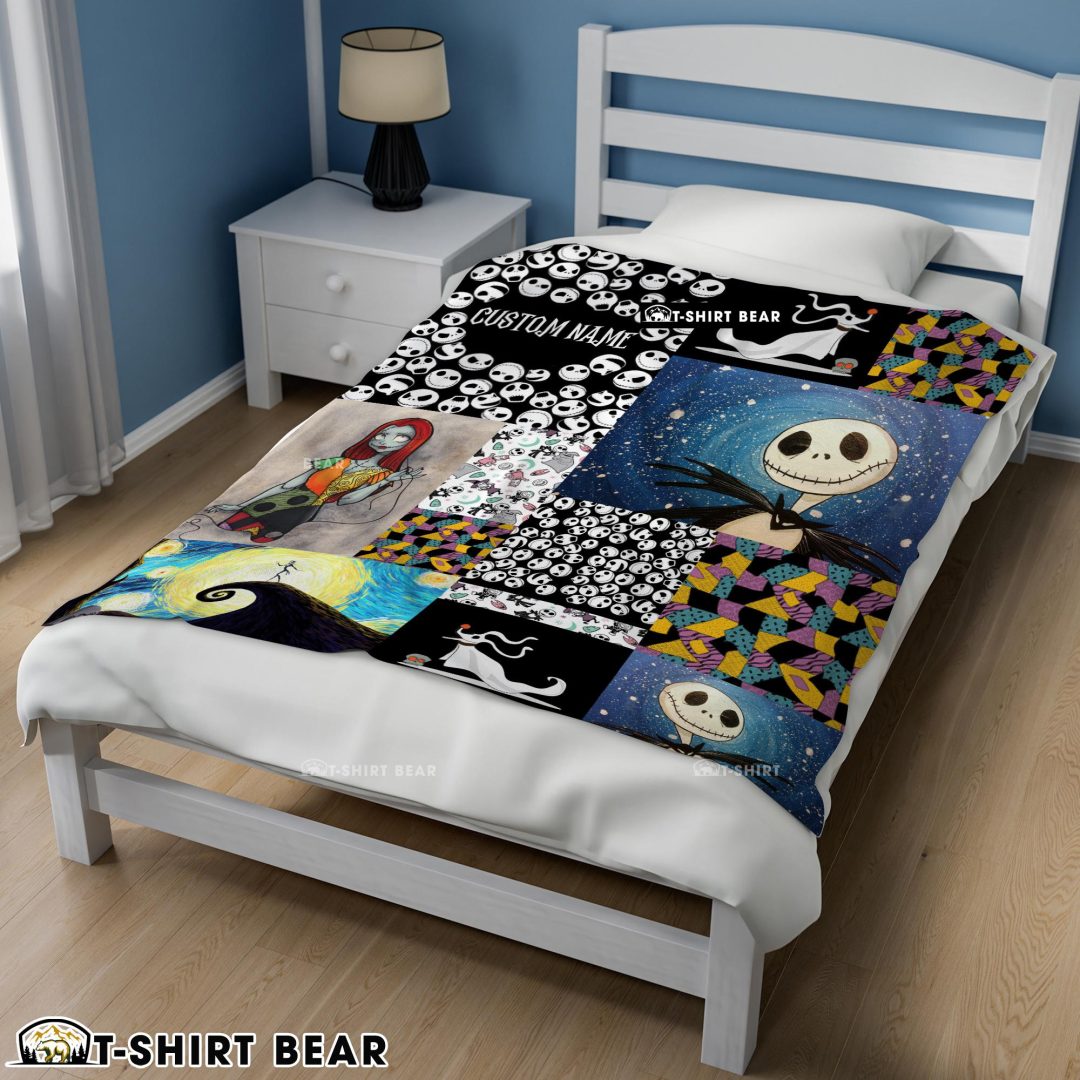 THENIG~2 The Nightmare Before Christmas Jack Skellington Sally Zero Halloween Customized Blanket