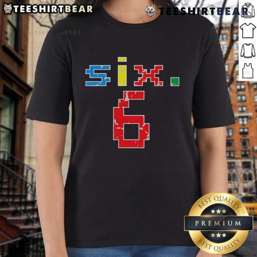 Top 6th Birthday tee for six-year-olds featuring a fun number 6 design for girls celebrating their sixth birthday.
