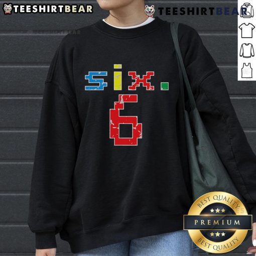 Colorful sweatshirt for a 6th birthday featuring the number 6, perfect for six-year-old celebrations.