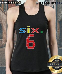 Colorful tank top featuring the number 6, perfect for a child's 6th birthday celebration.