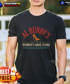 Alt Text: Vintage T-shirt featuring 'Top Al Bundy's Shoe Store' graphic design, perfect for fans of classic TV shows and retro fashion.