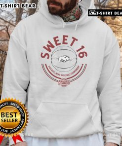 Top Arkansas Basketball 2025 Sweet Sixteen Hoodie featuring team colors and logo, perfect for fans celebrating a great season.