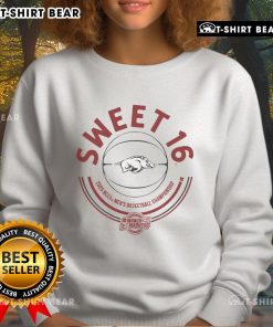 Top Arkansas Basketball 2025 Sweet Sixteen Sweatshirt featuring team colors and logo for fans celebrating the season.
