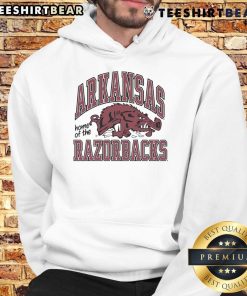 Alt Text: Top Arkansas Home of the Razorbacks Slobbering Hog Hoodie, featuring vibrant team colors and logo for fans.