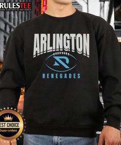 Alt Text: Stylish Top Arlington Renegades football outline sweatshirt featuring team colors and logo for fans and athletes.