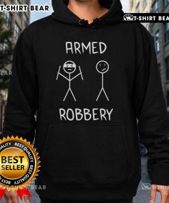 Alt Text: Top Armed Robbery Stickman hoodie featuring a bold stick figure design, perfect for casual streetwear enthusiasts.