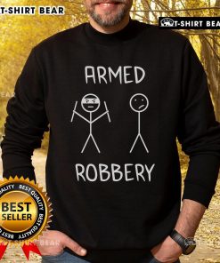 Top Armed Robbery Stickman Stick Figure Sweatshirt featuring a playful stick figure design, perfect for casual wear.